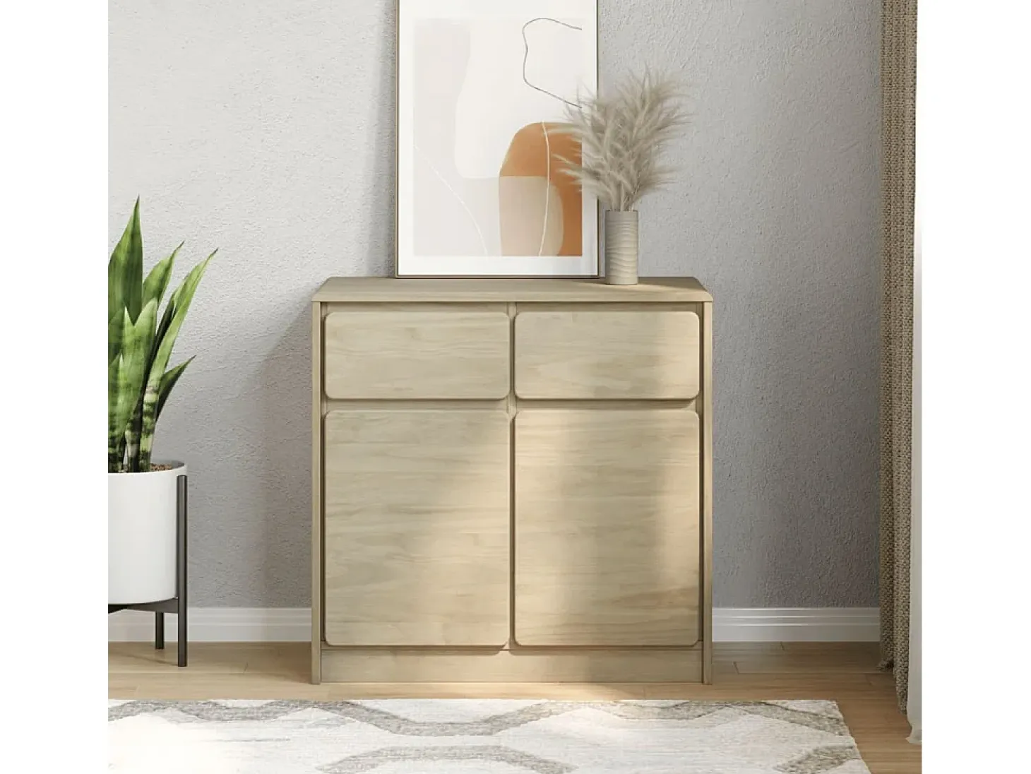 Aparador SAUDA roble 80x43x75,5 cm madera maciza de pino
