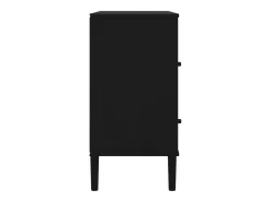 Aparador SENJA en imitación ratán negro 80x40x80 cm madera maciza de pino