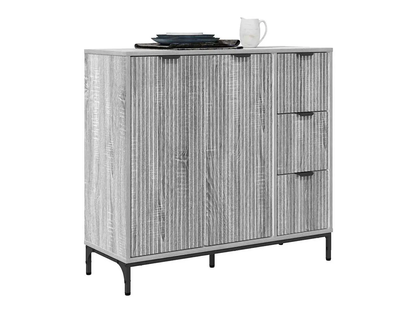 Aparador Sonoma Gris 89,5 x 33 x 82 cm Madera de Ingeniería
