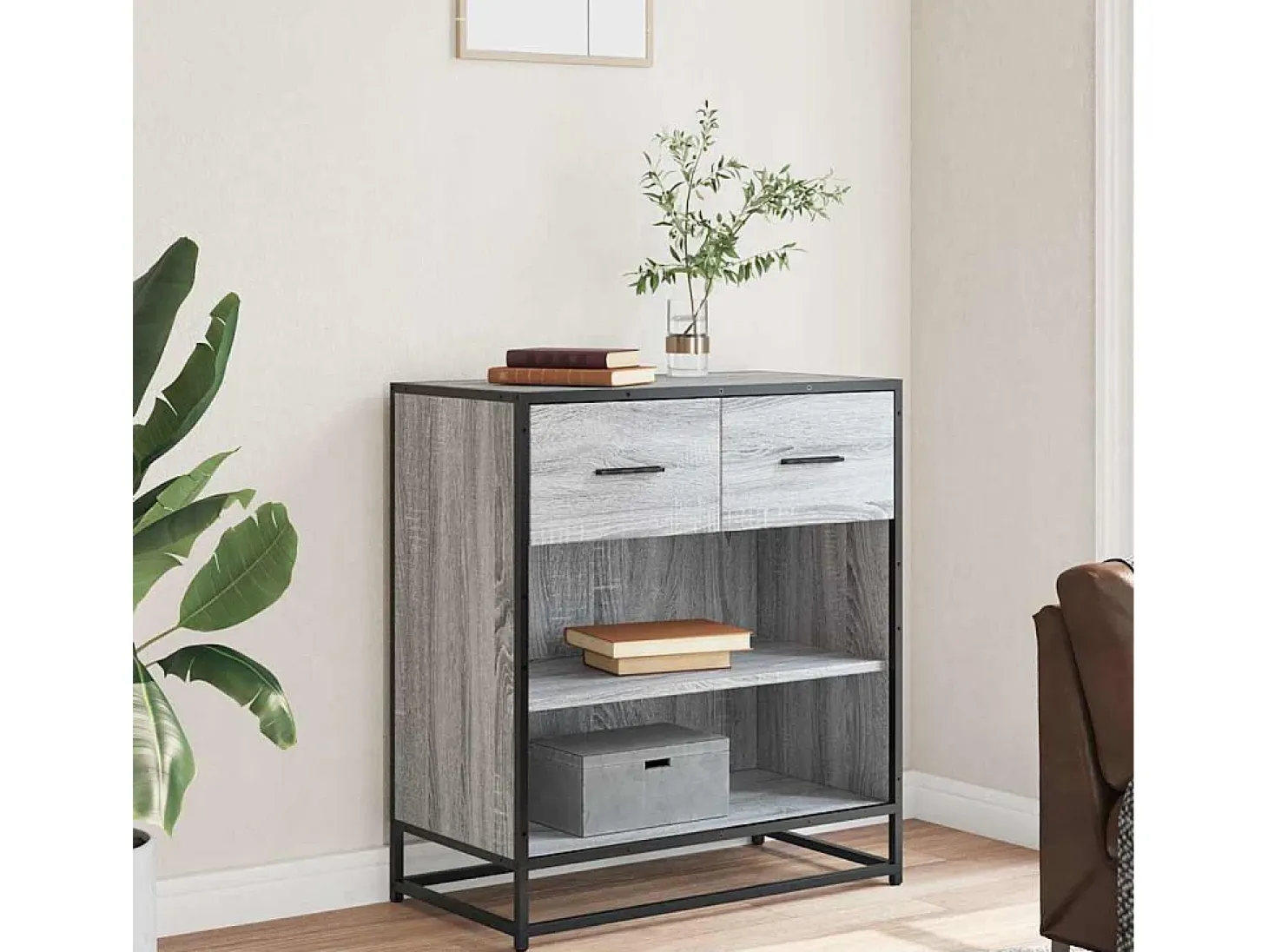 Aparador Sonoma gris 68x35x76 cm madera de ingeniería