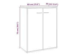 Aparador Sonoma gris 60x30x75 cm Madera de ingeniería