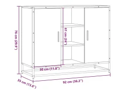 Aparador Sonoma gris 92x35x76 cm madera de ingeniería