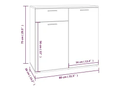 Aparador Sonoma gris 80x36x75 cm Madera de ingeniería