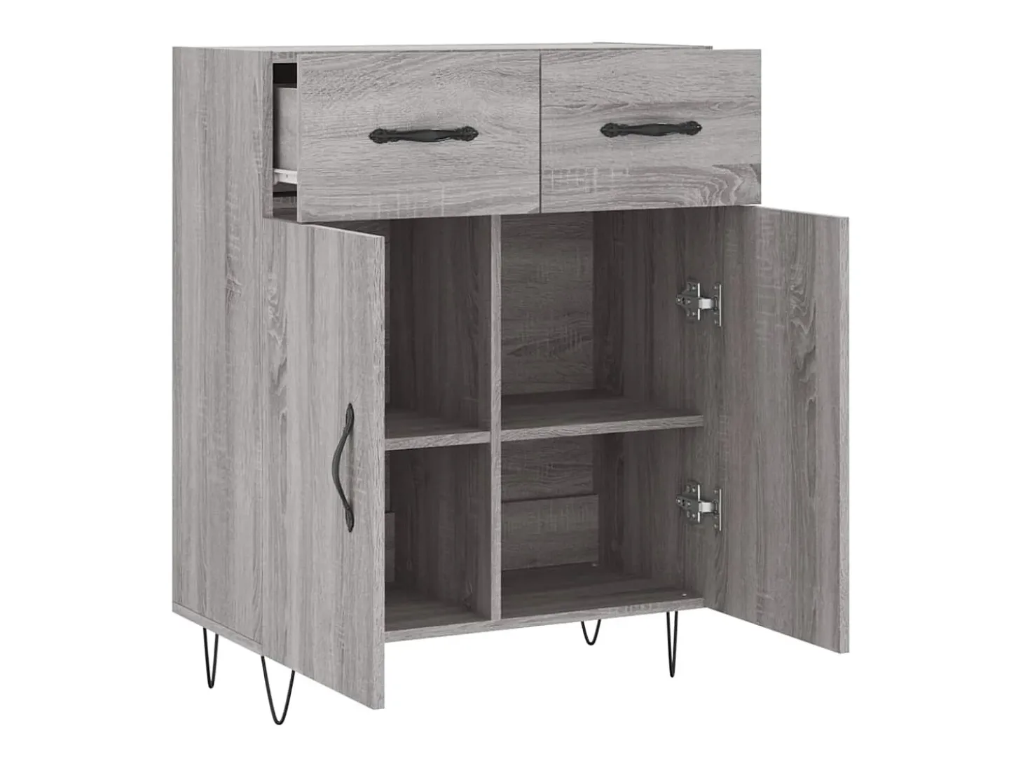 Aparador Sonoma gris 69,5x34x90 cm madera de ingeniería