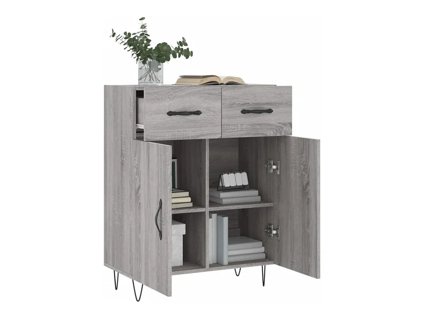 Aparador Sonoma gris 69,5x34x90 cm madera de ingeniería