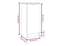 Aparador Sonoma gris 30x30x70 cm Madera de ingeniería