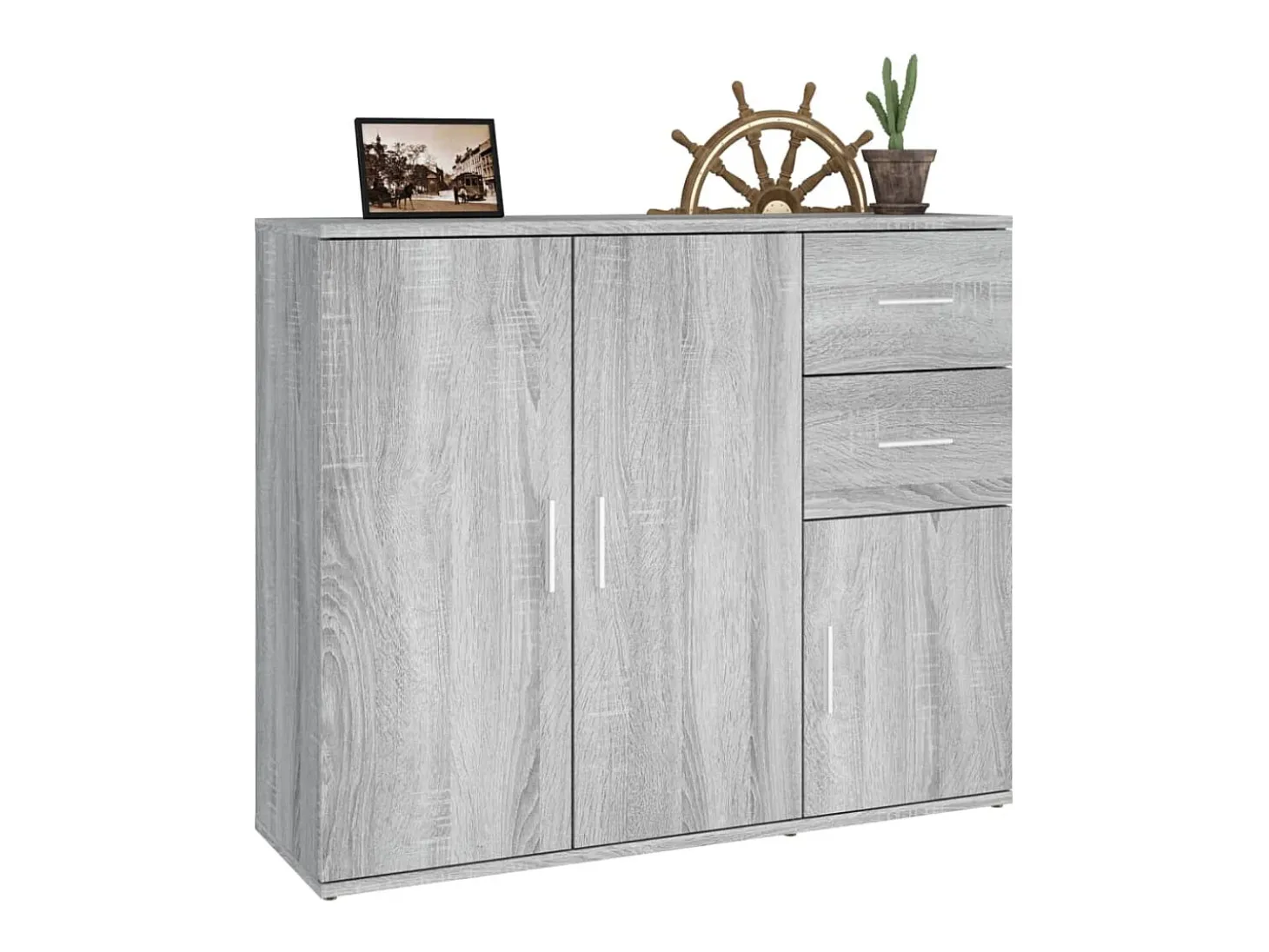 Aparador Sonoma gris 91x29,5x75 cm Madera de ingeniería