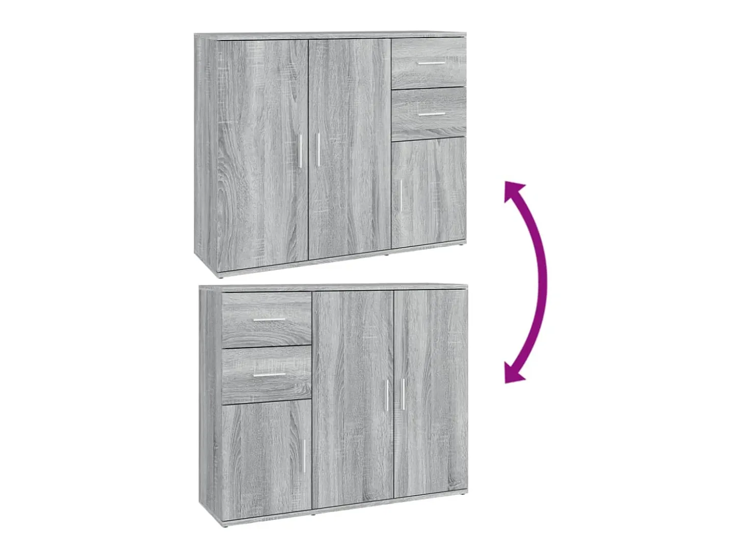 Aparador Sonoma gris 91x29,5x75 cm Madera de ingeniería