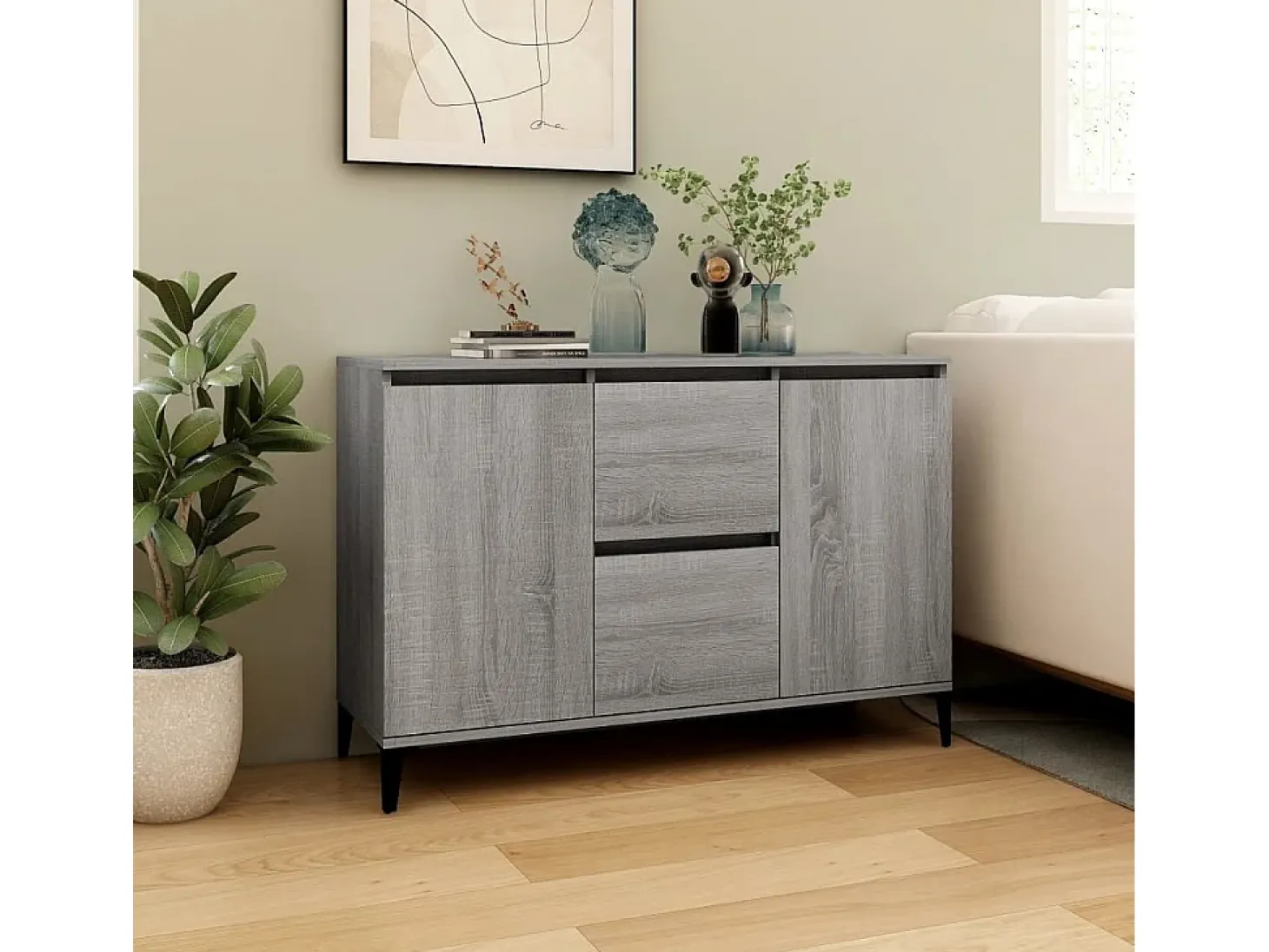Aparador Sonoma gris 104x35x70 cm Madera de ingeniería