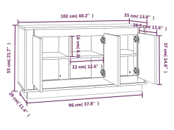 Aparador Sonoma gris 102x35x55 cm madera de ingeniería