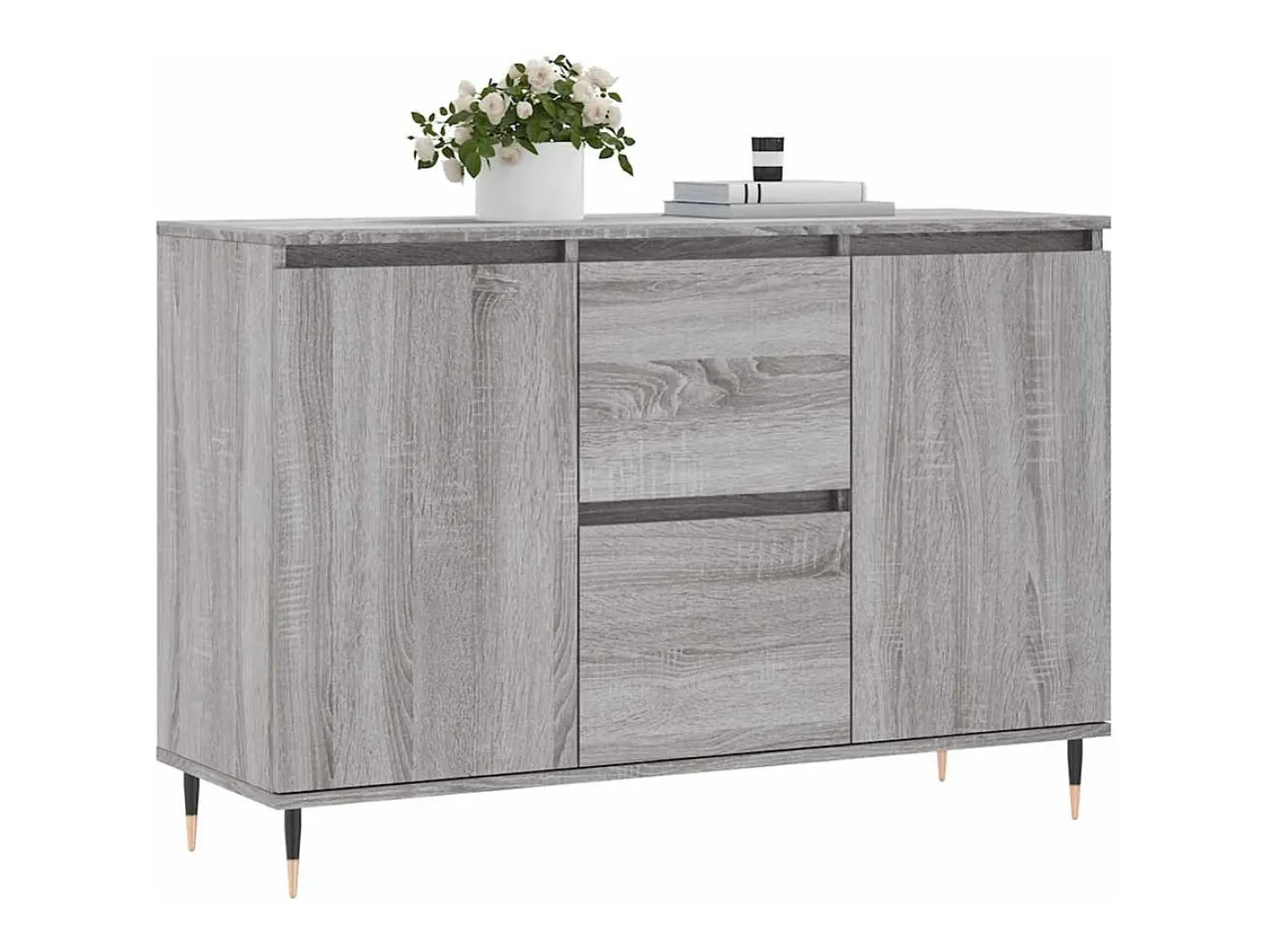 Aparador Sonoma gris 104x35x70 cm madera de ingeniería
