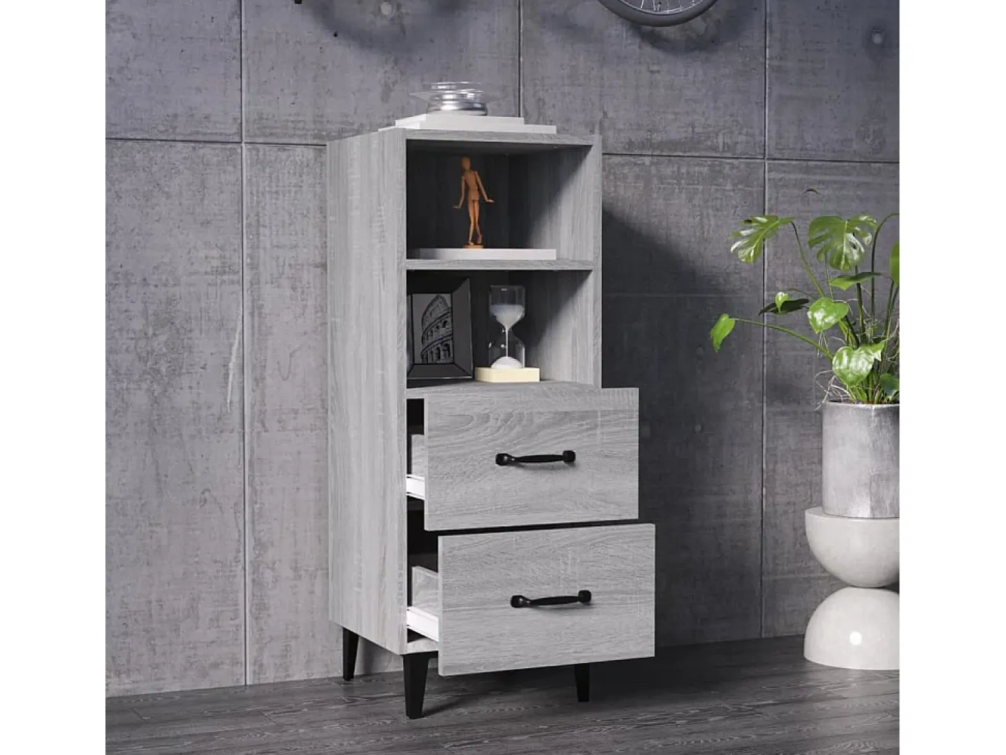 Aparador Sonoma gris 34,5x34x90 cm Madera de ingeniería