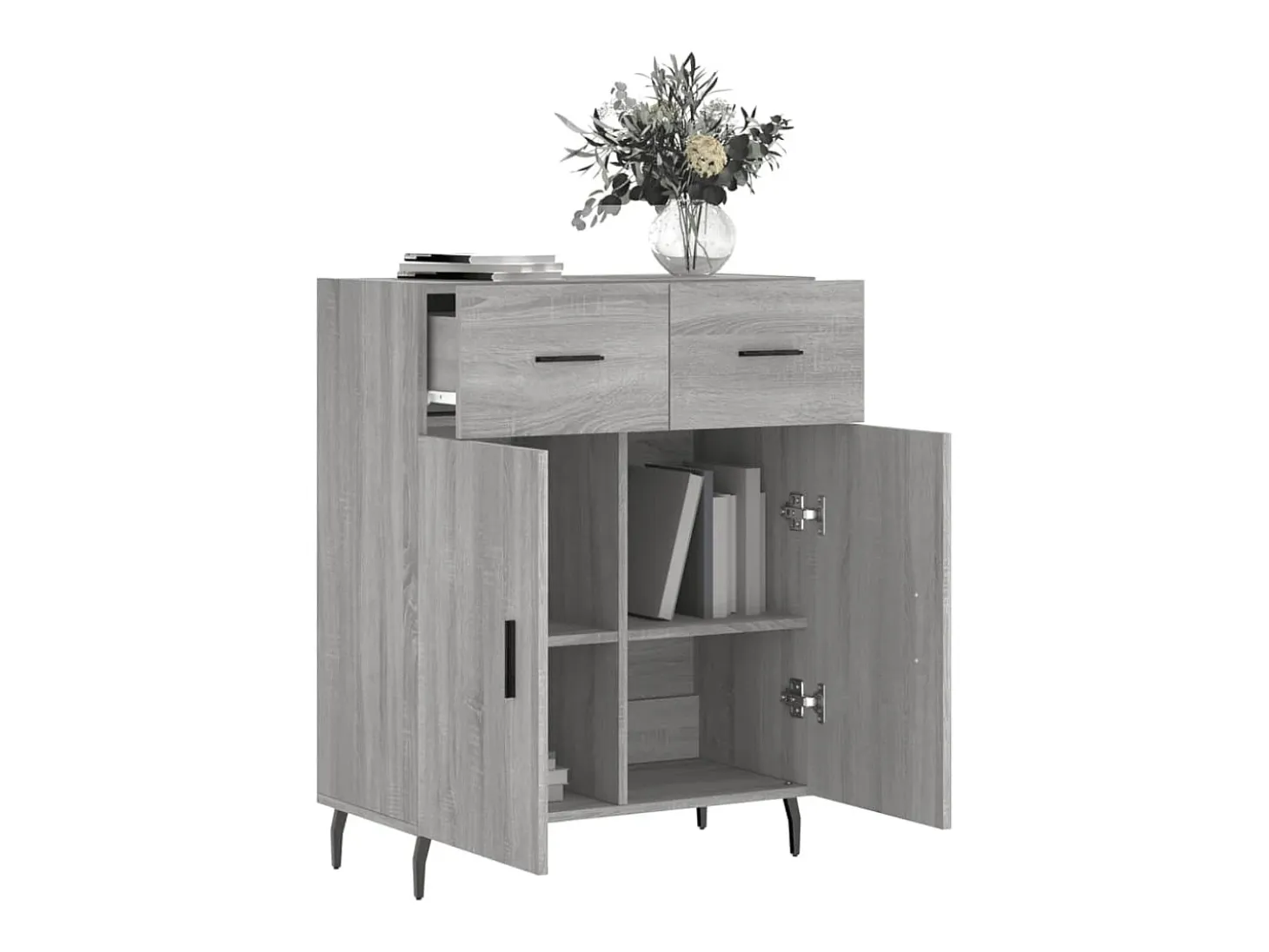 Aparador Sonoma gris 69,5x34x90 cm madera de ingeniería