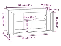 Aparador Sonoma gris 102x35x60 cm madera de ingeniería