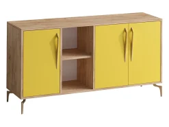 Aparador SUDER color roble Amarillo 140x40x86 cm