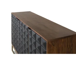Aparador tallado a mano en madera de mango y patas doradas 135 cm