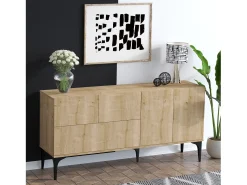 Aparador Tress-DEC0025 color roble negro 150x35x75 cm