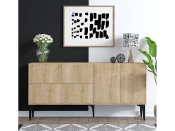 Aparador Tress-DEC0025 color roble negro 150x35x75 cm