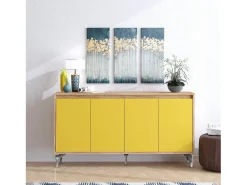 Aparador UTAH color roble Amarillo 140x40x94 cm