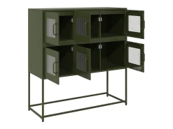 Aparador verde oliva 100,5x39x107 cm acero laminado en frío