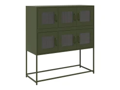 Aparador verde oliva 100,5x39x107 cm acero laminado en frío