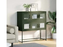 Aparador verde oliva 100,5x39x107 cm acero laminado en frío