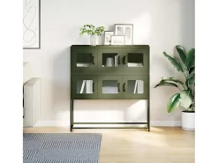Aparador verde oliva 100,5x39x107 cm acero laminado en frío