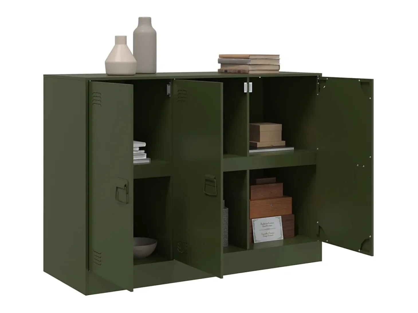Aparador verde oliva 99x39x73 cm acero