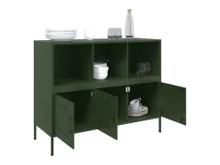 Aparador verde oliva 100,5x39x79 cm acero