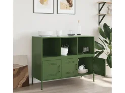 Aparador verde oliva 100,5x39x79 cm acero