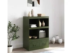 Aparador verde oliva 67x39x95 cm acero