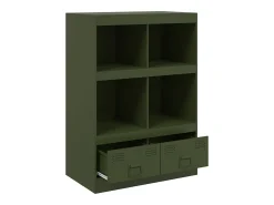 Aparador verde oliva 67x39x95 cm acero