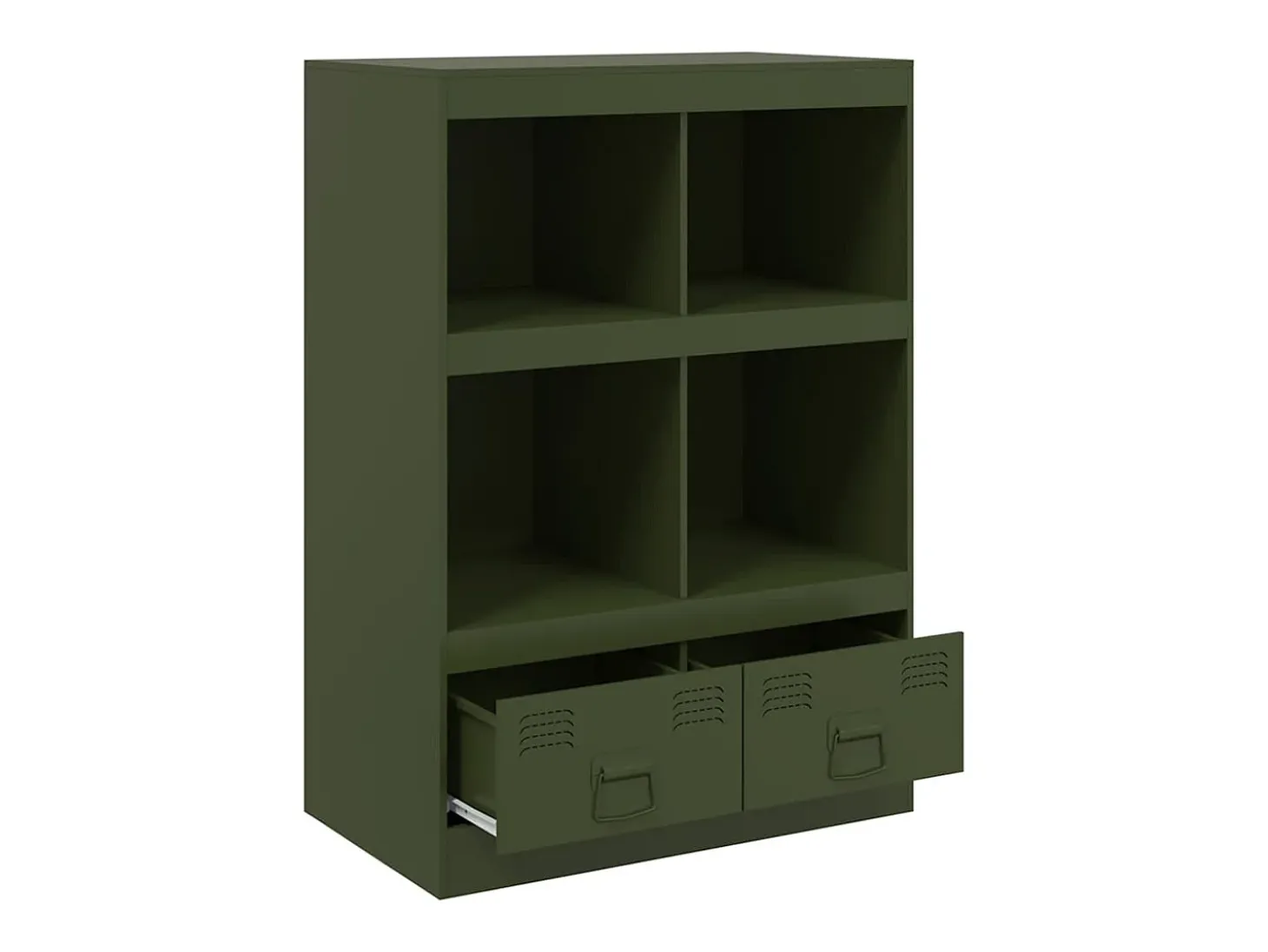 Aparador verde oliva 67x39x95 cm acero