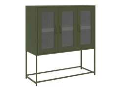 Aparador verde oliva 100,5x39x107 cm acero laminado en frío