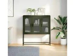 Aparador verde oliva 100,5x39x107 cm acero laminado en frío