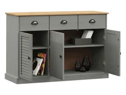 Aparador VIGO con cajones 113x40x75 cm madera maciza de pino gris
