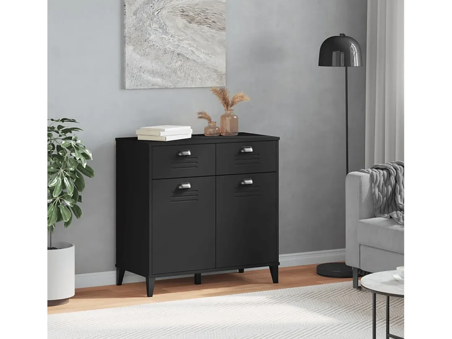Aparador VIKEN madera de ingeniería negro 80x40x80 cm ES100196