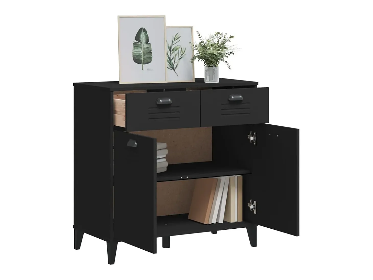 Aparador VIKEN madera de ingeniería negro 80x40x80 cm ES100196