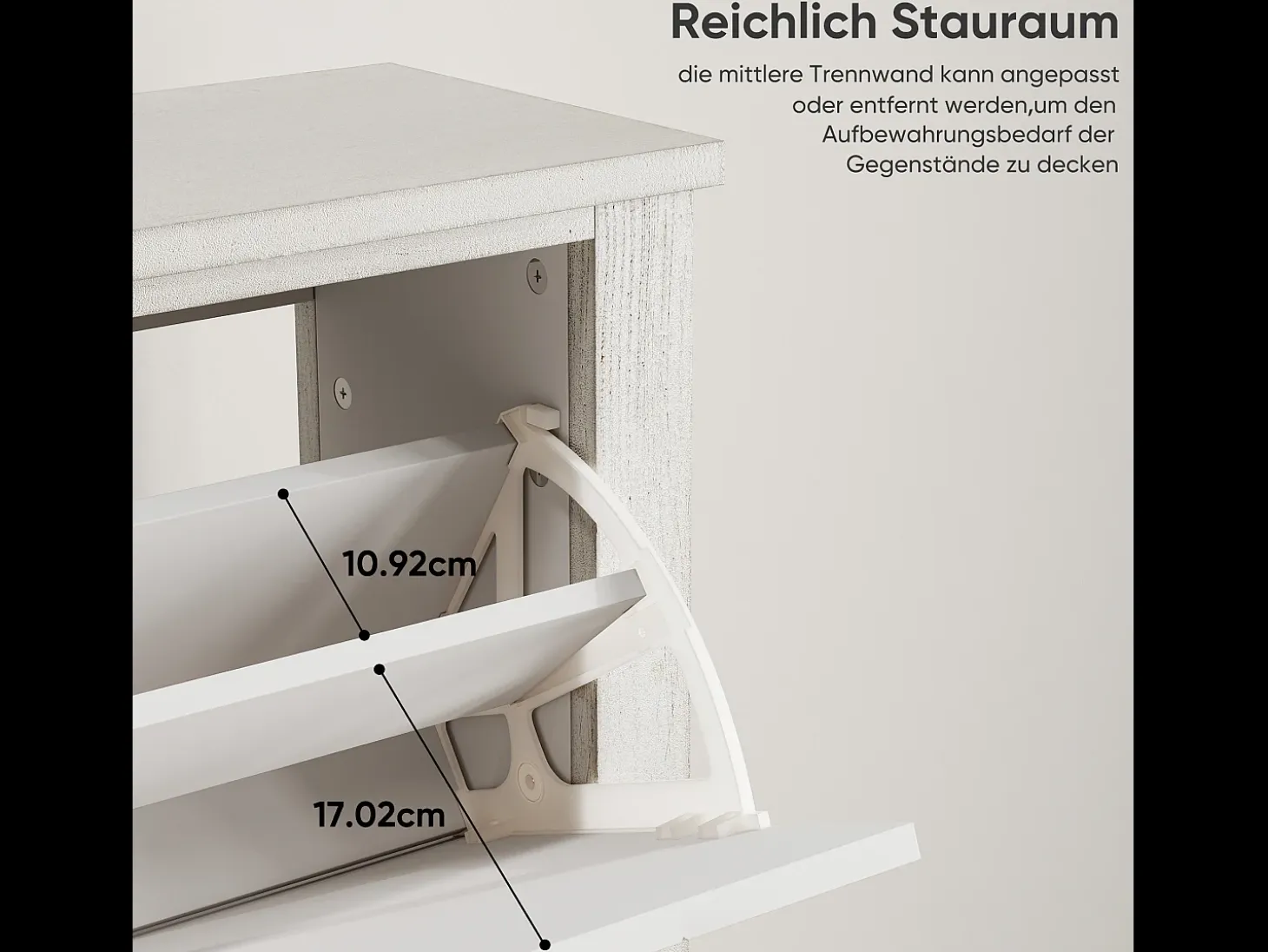 Aparador vintage con 2 cajones, MDF, blanco (80x24x97,5 cm)