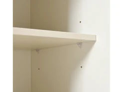Aparador 117x40x80 cm - con 2 puertas y 3 cajones - color blanco y madera - para dormitorio y salón