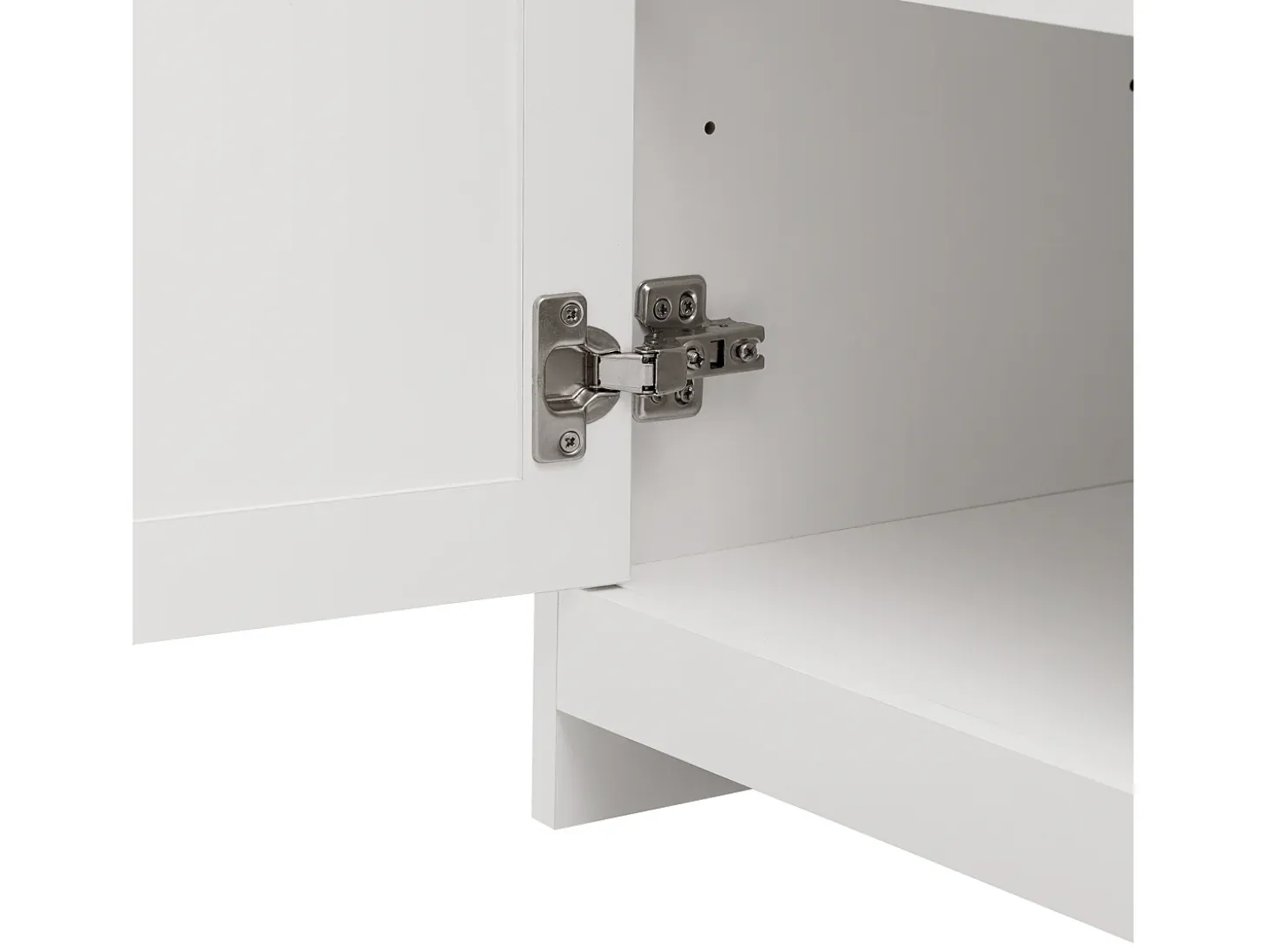 Aparador 160x37x75 cm con 4 puertas y 3 cajones de madera - Blanco y Natural