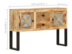 Aparador 110x30x74 cm Madera de mango en bruto