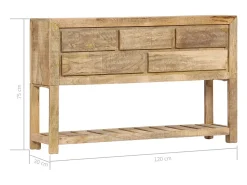 Aparador 120x30x75 cm madera maciza de mango
