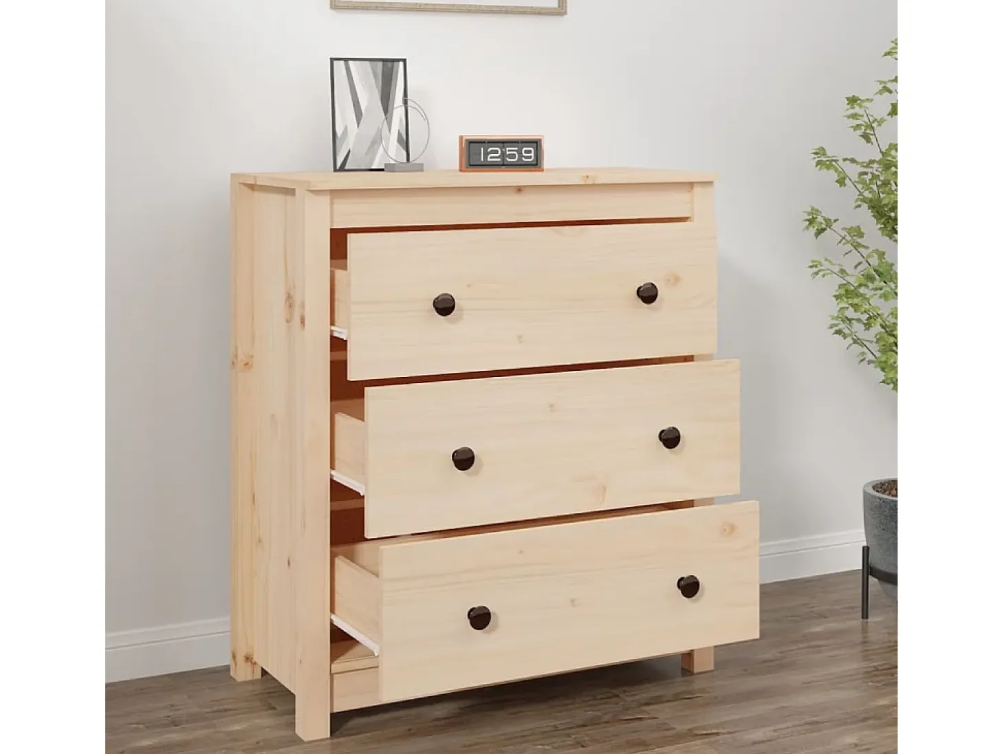 Aparador 70x35x80 cm madera maciza de pino