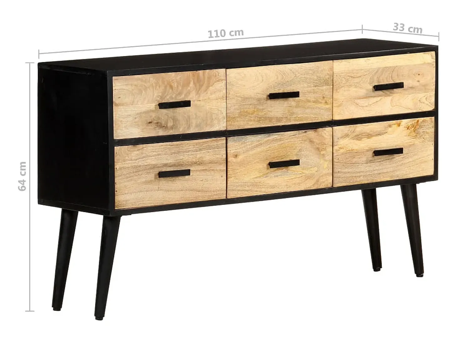 Aparador 110x33x64 cm Madera maciza de mango