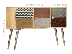 Aparador 120x30x75 cm madera maciza de mango