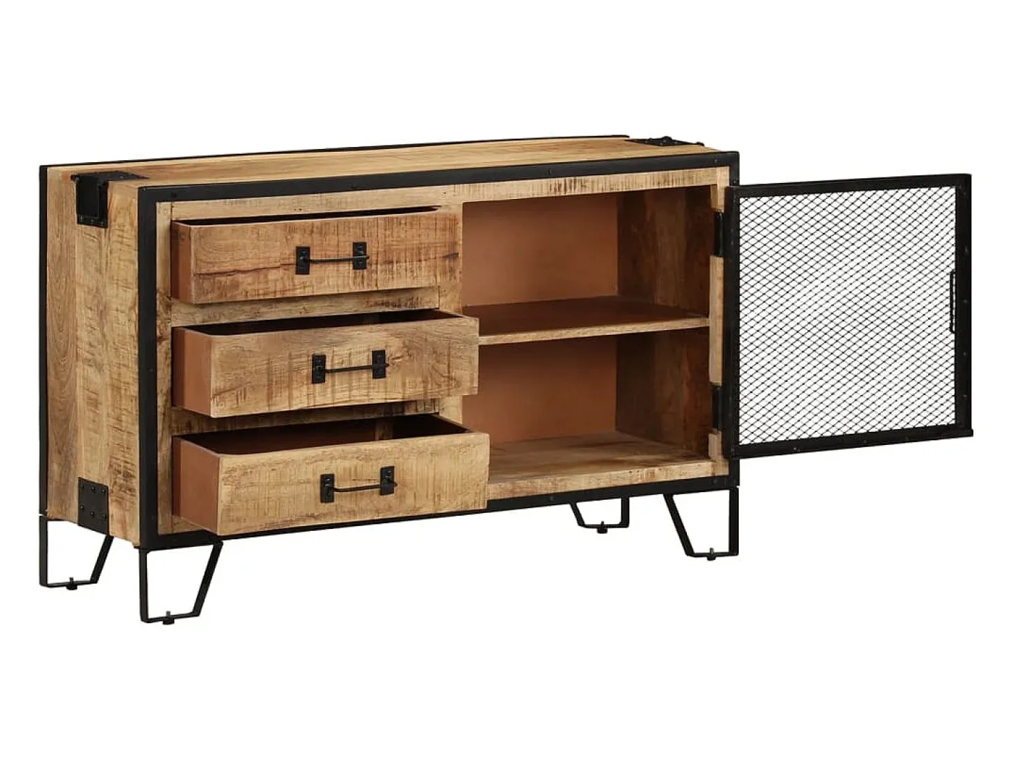 Aparador 100x31x60 cm Madera maciza de mango en bruto