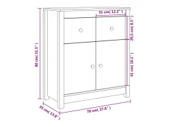 Aparador 70x35x80 cm pino macizo