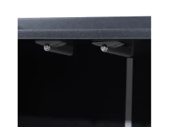 Aparador 120x30x80cm con 4 puertas sin tiradores, patas de metal dorado, cuerpo negro