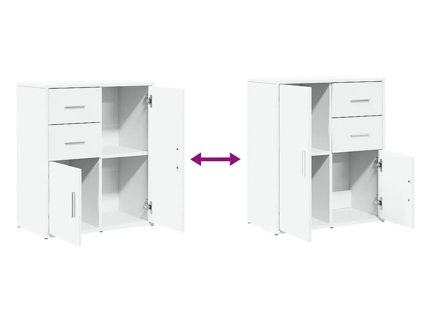 Aparadores 2 piezas blanco 60x31x70 cm madera de ingeniería